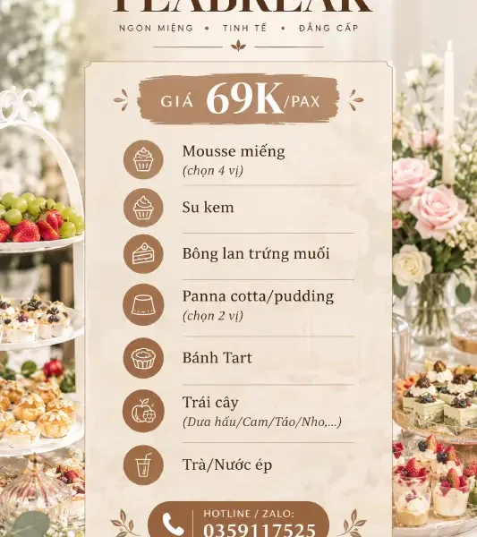 Menu Thực đơn set tiệc Teabreak TB02