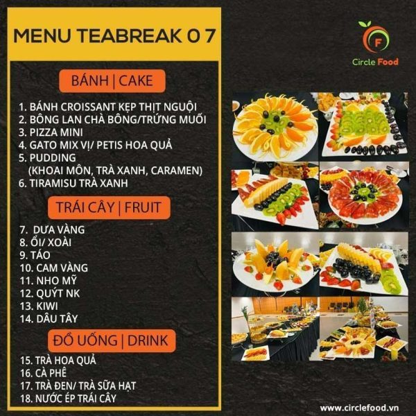 Menu Thực đơn set tiệc Teabreak TB07