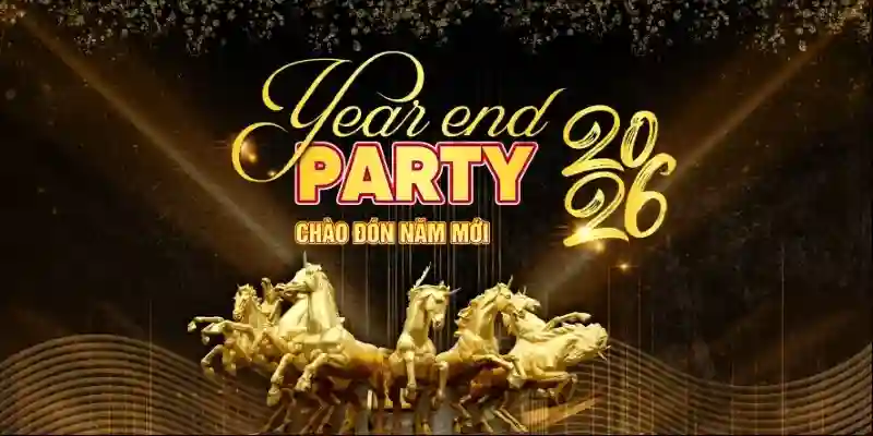 mẫu phông nền backdrop Year End Party Tết Bính Ngọ 2026