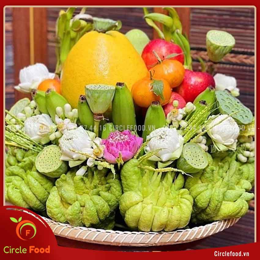 mâm hoa quả cúng rằm tháng Giêng