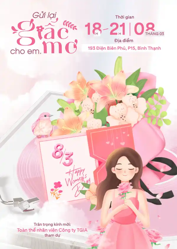 Tổng hợp mẫu thư mời dự tiệc 8/3 ấm áp 2026