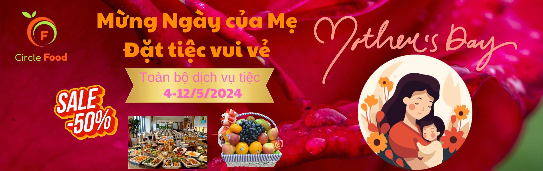 Mừng Ngày của Mẹ đặt tiệc vui vẻ