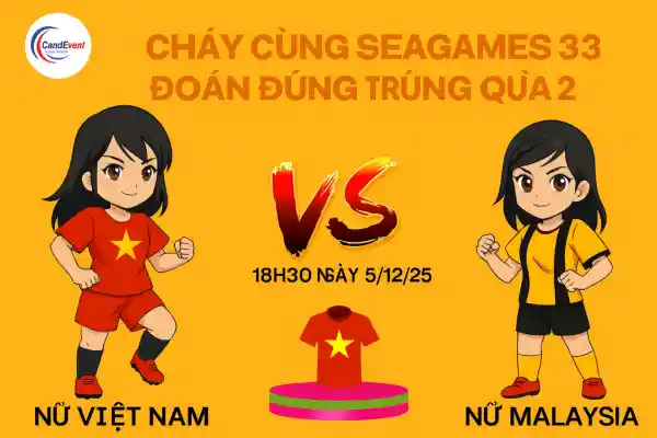 Cháy cùng Seagames 33 số 2: Đoán đúng trúng quà số 2: Nữ Việt Nam – Nữ Malaysia