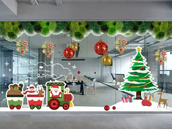 Background teabreak Noel chụp ảnh cho văn phòng công ty