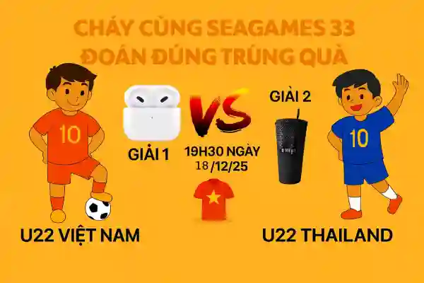 Cháy cùng Seagames 33: Đoán đúng trúng quà số 5: U22 Việt Nam – U22 Thái Lan